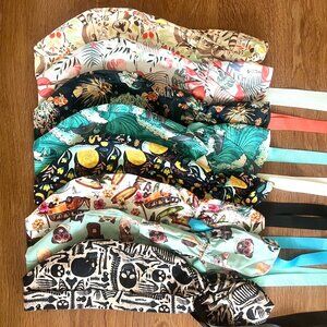 NWOT 8 Ponytail Scrub Caps Bundle scrub hats surgical caps ponytail scrub hats